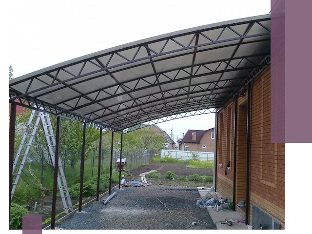 Профессиональный монтаж навесов под ключ в Туле