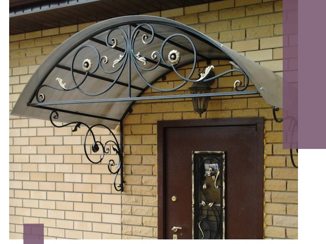 Изготовление козырьков из металла под ключ в Туле