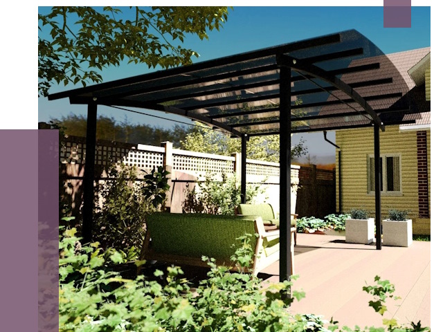 Навесы для террасы в Туле от 12965 руб. под ключ | ПРОЛЁТ-Тул