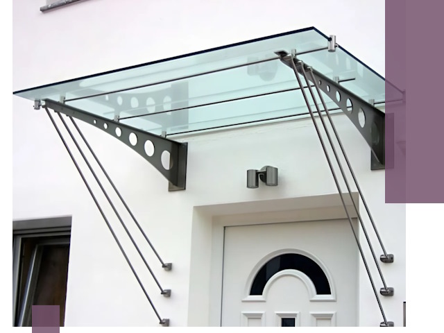 Козырьки над входом под ключ в Туле — изготовление и монтаж