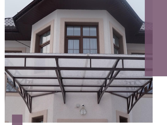 Козырьки из поликарбоната под ключ в Туле