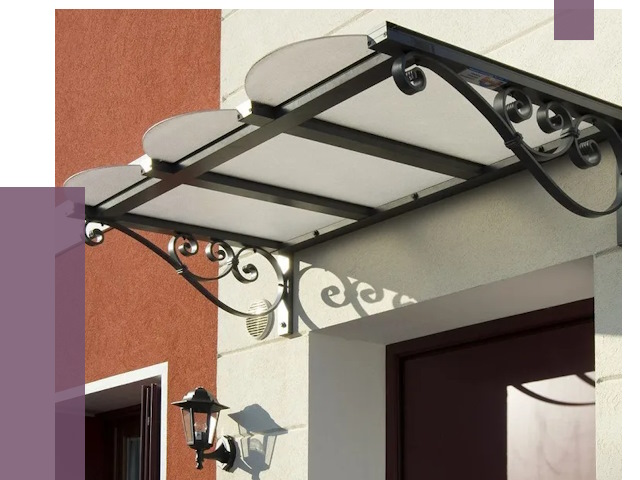 Односкатные козырьки в Туле от 8339 руб.  | ПРОЛЁТ-Тул