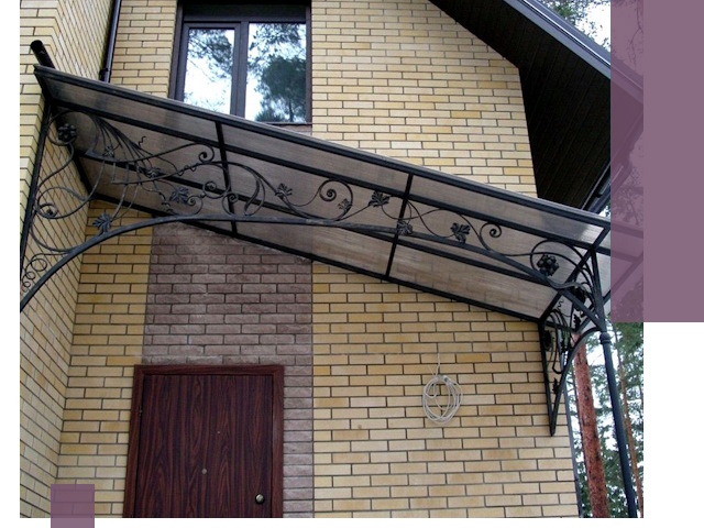 Односкатные козырьки из металла под ключ в Туле