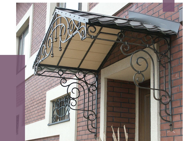 Двускатные козырьки в Туле под ключ от 12711 руб.