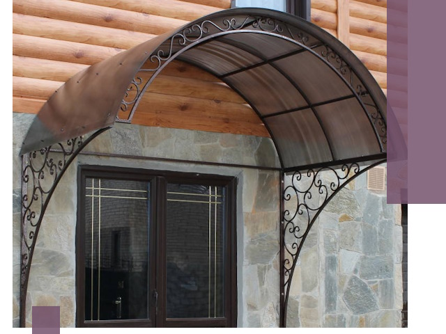 Арочные козырьки под ключ в Туле: изготовление и монтаж